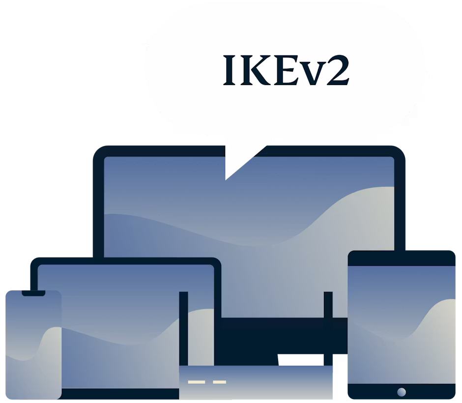 Apparaten met ExpressVPN en een IKEv2 protocol spreekbuis.