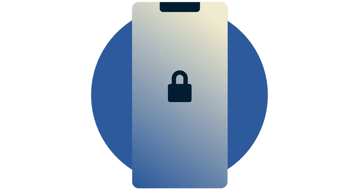 Låsesymbol på en mobilenhed