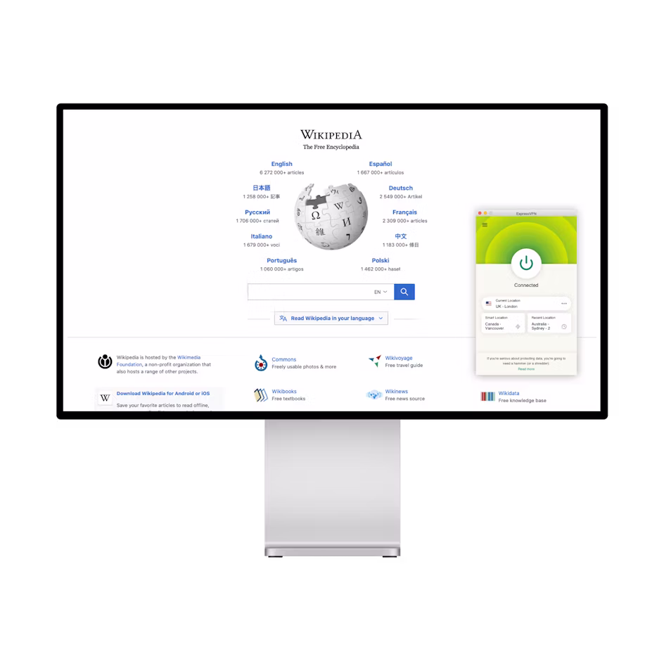 Wikipedia 홈페이지와 VPN
